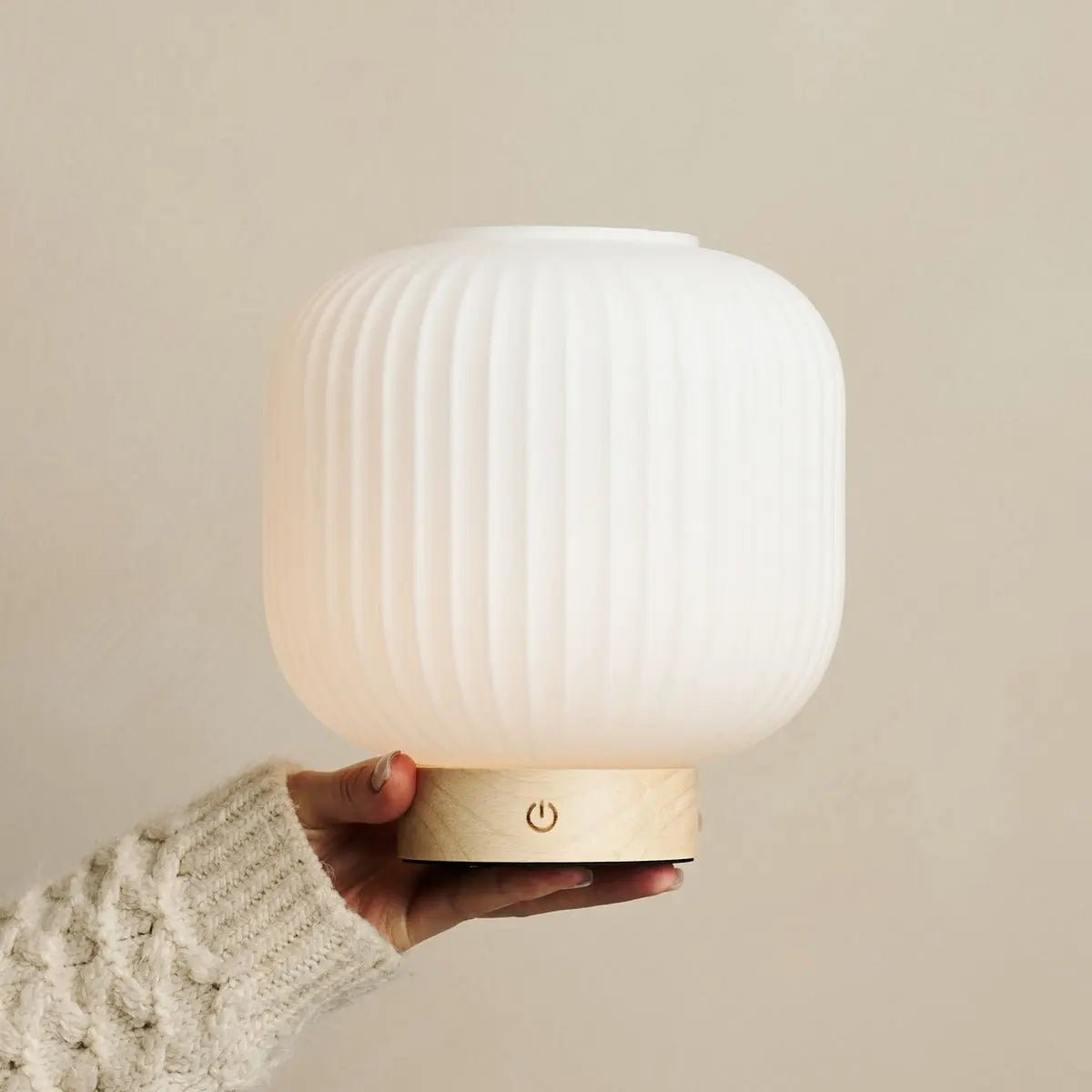 Lampe rechargeable unique Lyla marron clair