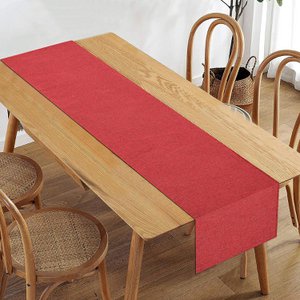 Tischläufer | Esszimmer-Poly-Jute-Mischung, Kastanienbraun | 30x152cm