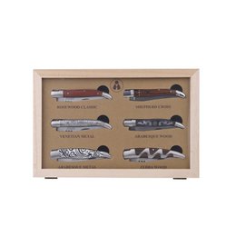 Æske med 6 LAGUIOLE HERITAGE foldeknive