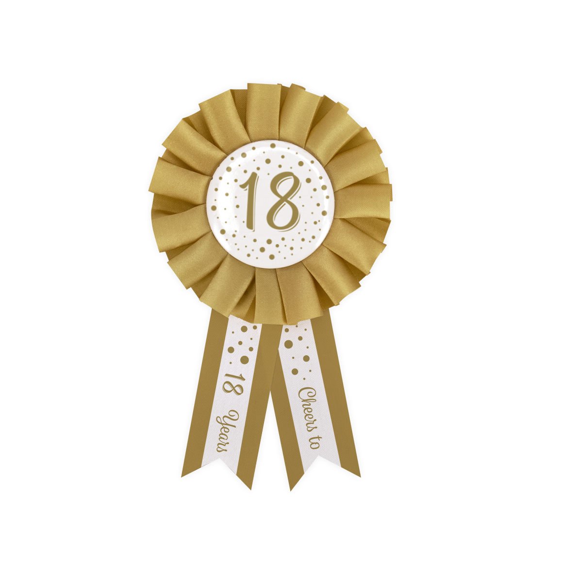 Party Rosettes gold/white - 18