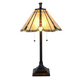 Tiffany bordlampe Ø 40x67 cm beige glas
