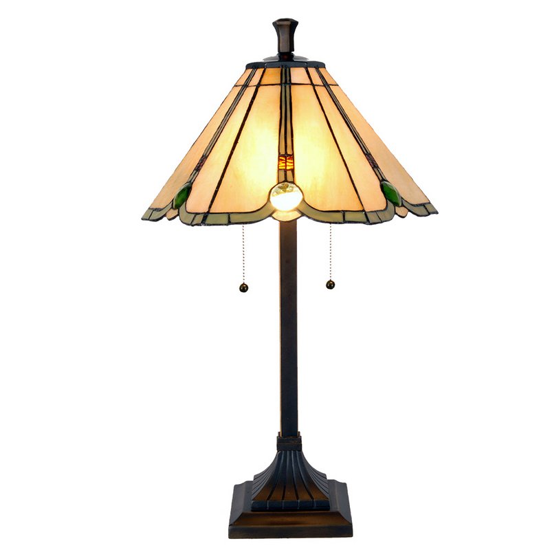 Tiffany table lamp Ø 40x67 cm beige glass