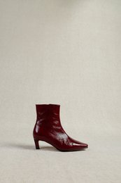 CRANE BURGUNDY – Botas de tacón de piel Venecia de primera calidad
