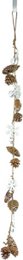 Christmas decoration garland - Garland Pinecone Snowflake | 75 cm | Extra long Christmas garland made of natural materials | White