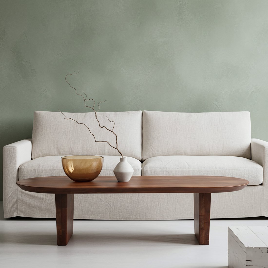 Bullnose mangohouten salontafel bruin - 140x60x35 cm