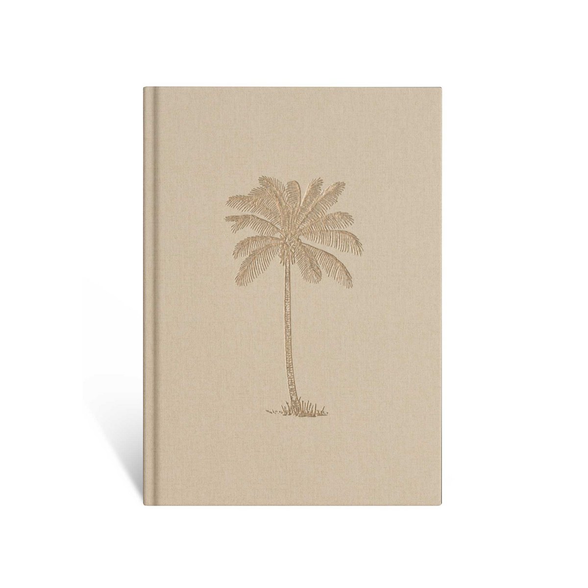 Notebook "Palm", A5, beige / gold, linen cover