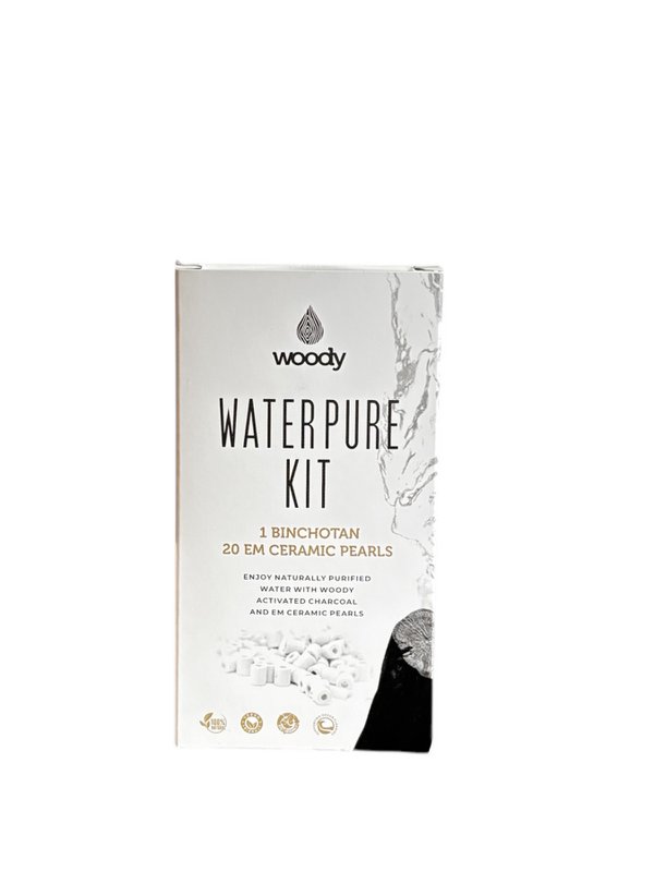 Kit di purificazione dell'acqua - 1 carbone attivo binchotan e 20 perle in ceramica em