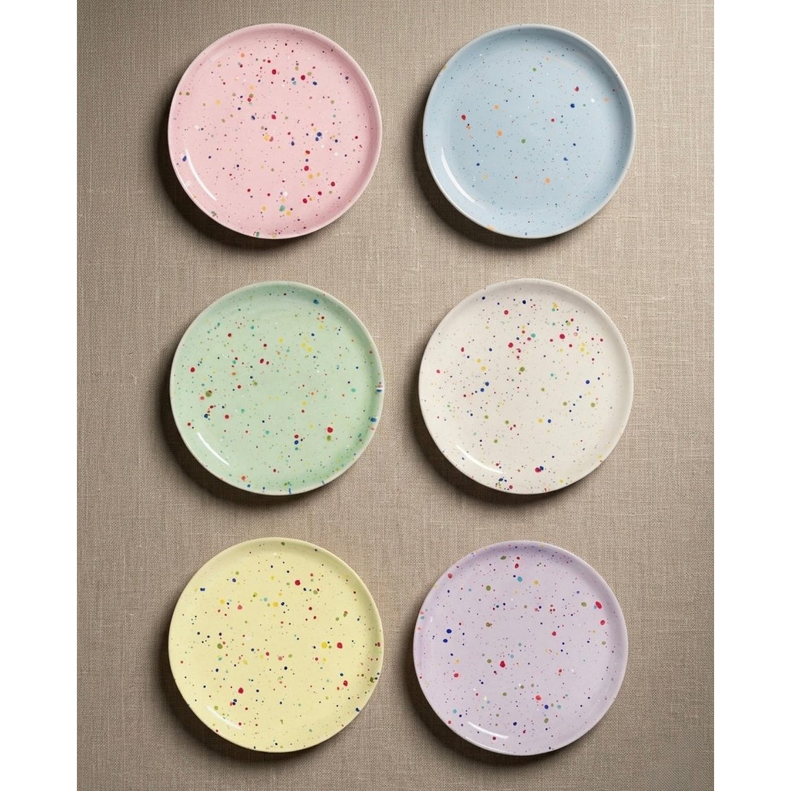 New Party Bread Plate 17cm - Mix 6 Pieces