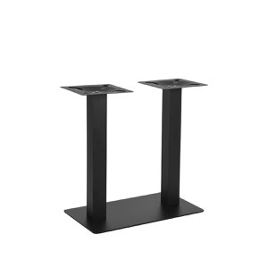 Hazer Esstisch mit zwei Tischbeinen – Schwarz – Metall – 72 cm, 70 x 71 x 40 cm