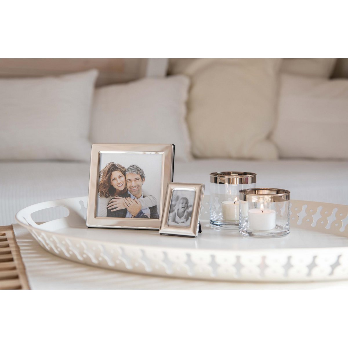 EDZARD photo frame Salerno for photo 10 x 10 cm, noble silver-plated, tarnish-resistant