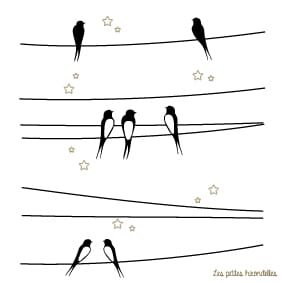 Card - The swallows on the wire