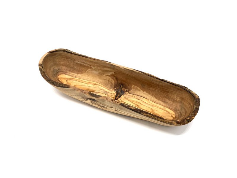 Broodschaal rustiek van olijfhout ca. 25 - 34 cm