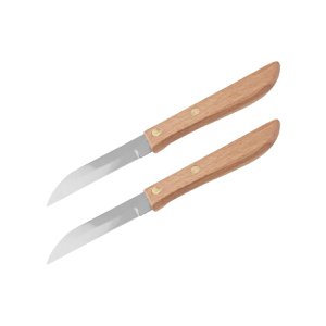 Set van 2 officemessen met houten handvatten, 7,5 cm lemmet Nirosta Country