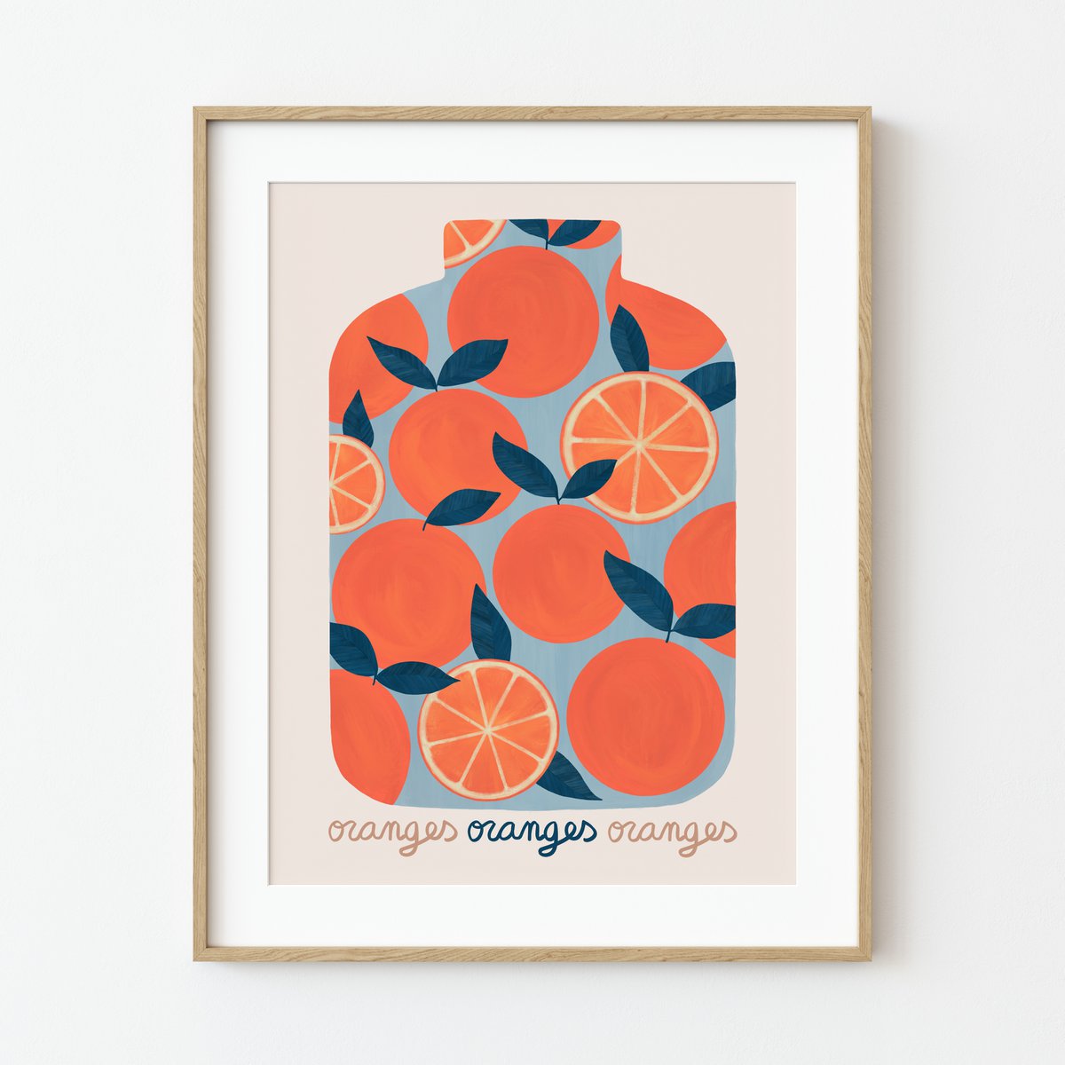 Pot met bewaarde sinaasappelen (typografie-optie) Art Print