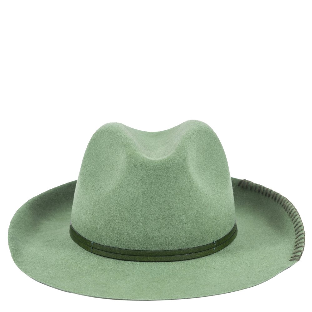 FELT HAT - leather and knit bond, unsewn edge