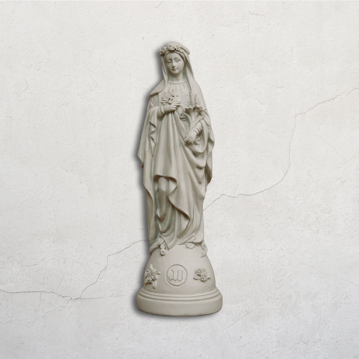 Statuette Mary med blomster
