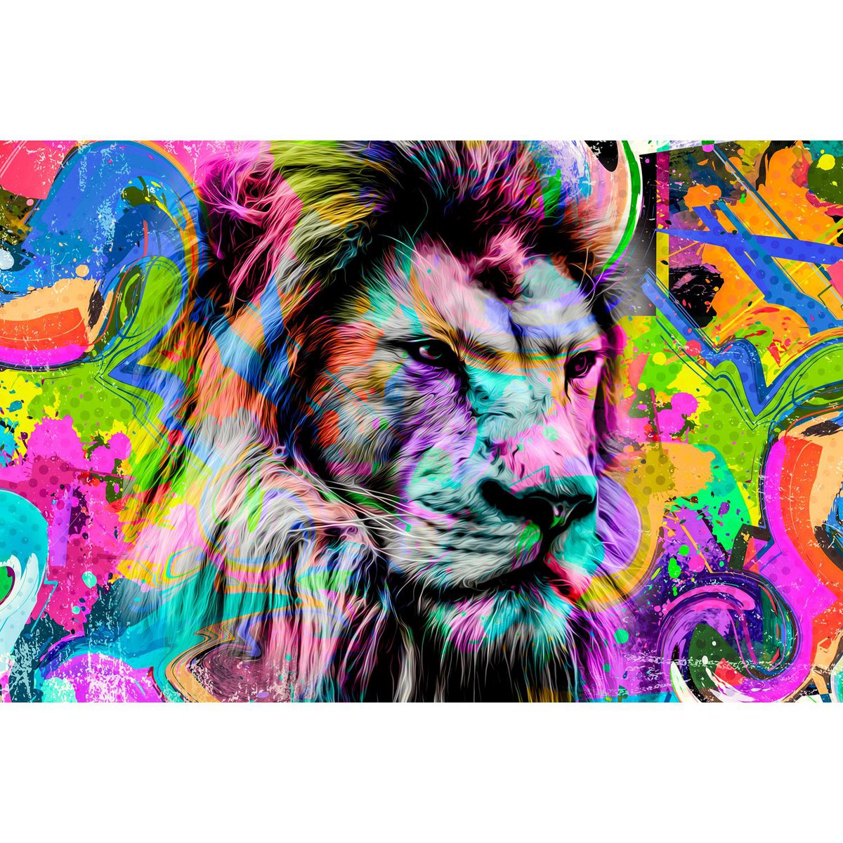 Acrylglasbild - Grafitti Lion