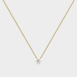 Collana in argento placcato oro giallo con zirconi montata su 6 griffe