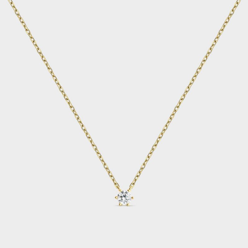 Collana in argento placcato oro giallo con zirconi montata su 6 griffe