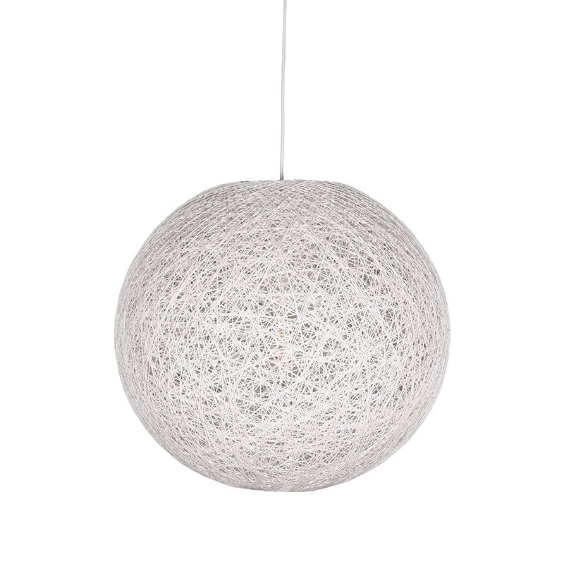 Lámpara colgante Hazer Twist - Blanco - Lino - L 45 x 45 x 45 cm