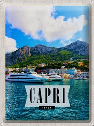 Tin Sign Travel 30x40cm Capri Italy Island Sea Vacation