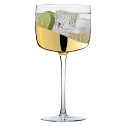 Set of 2 Wave Gold Gin Glasses - Cocktail Glass Set