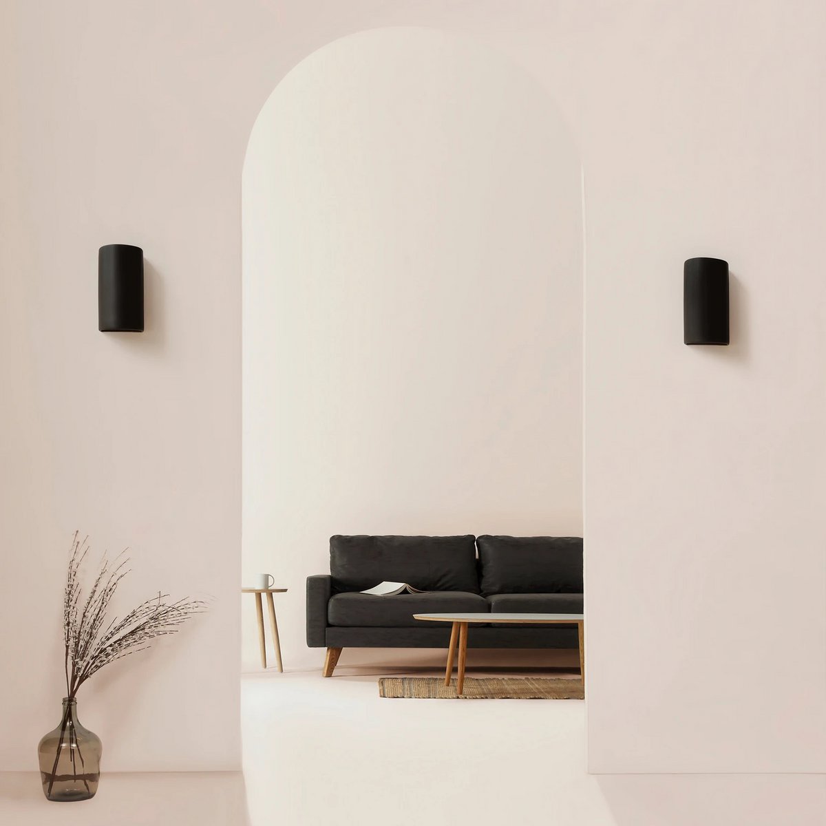 Lampe murale en céramique - noir mat