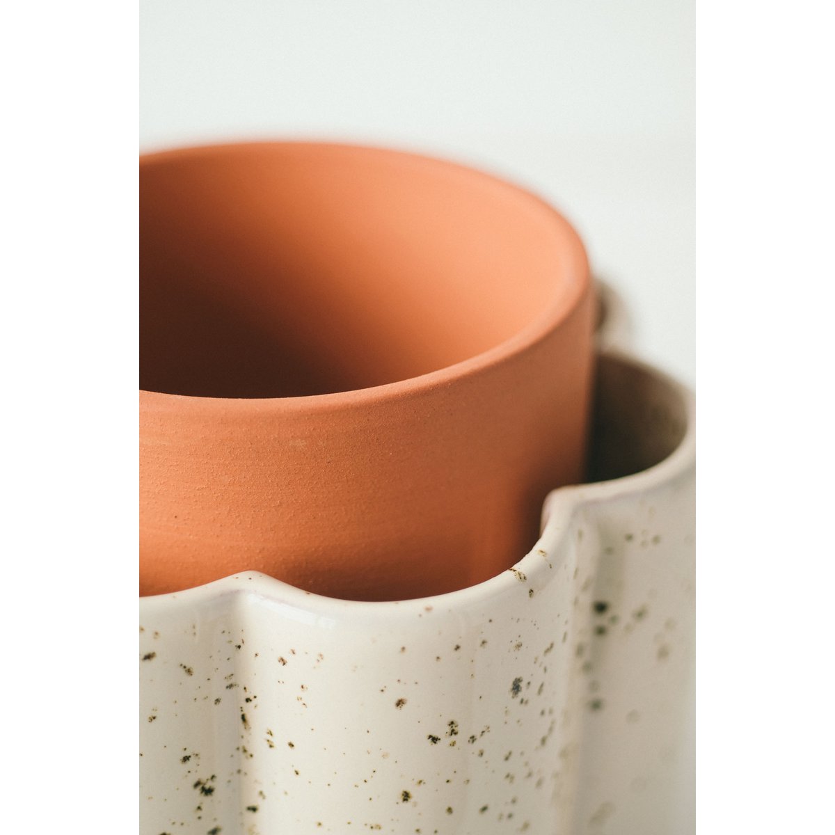 Zelf -waterige pot Paulita (s) - Gespikkeld wit