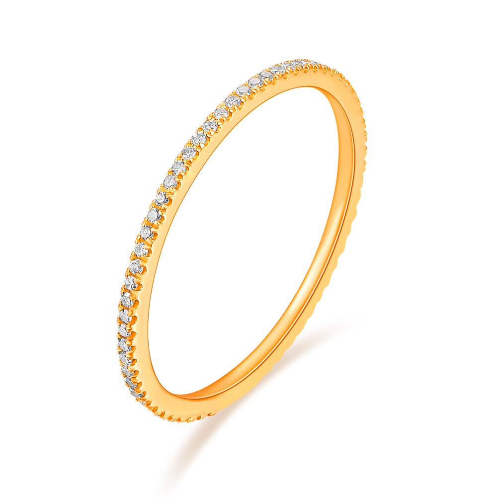Memory ring met diamanten, 18K geel goud