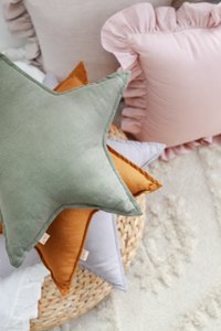 Leinen STAR Kissen, Kinderkissen Größe M