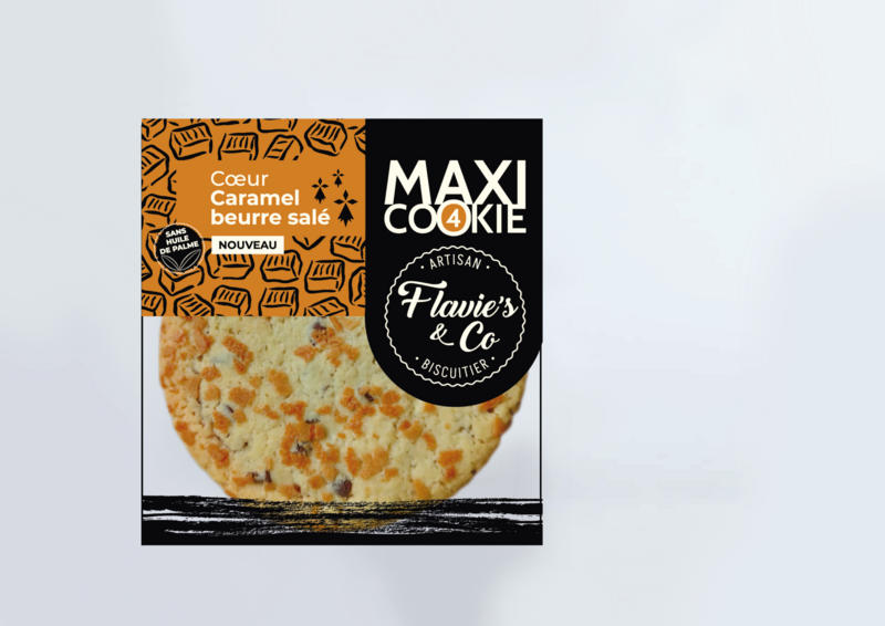 Maxi galleta de corazón de caramelo con mantequilla salada