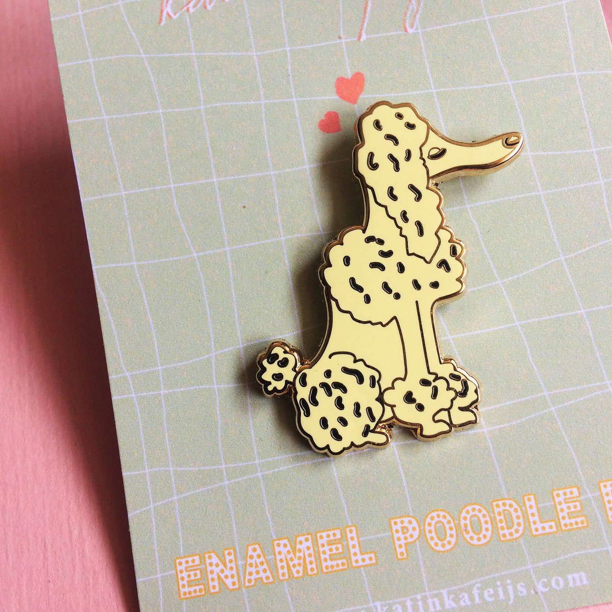Poedel Pin, hard emaille, hondenthema