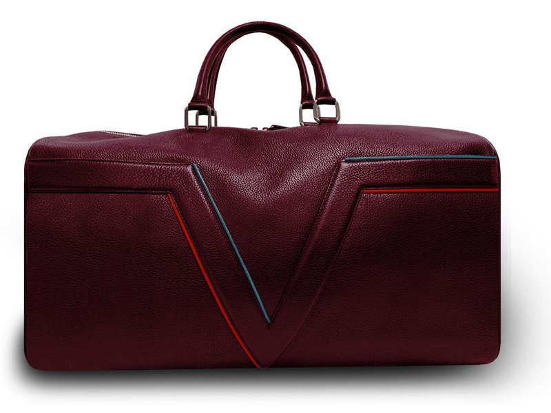 VUE LAC Travel bag Initial Collection - Bordeaux - Red and Blue Trim