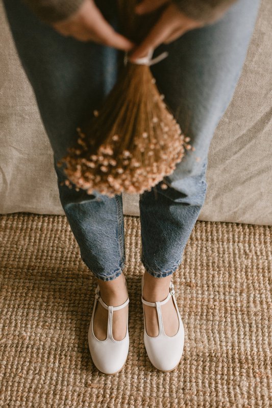 Leren ballerina's - Lotta - Wit 35-42