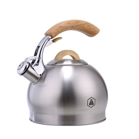 3 L Whistling Kettle - Wooden Handle - For all types of fires