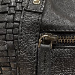 Arrigo Ladies Shopper - sort flettet læder med lynlås