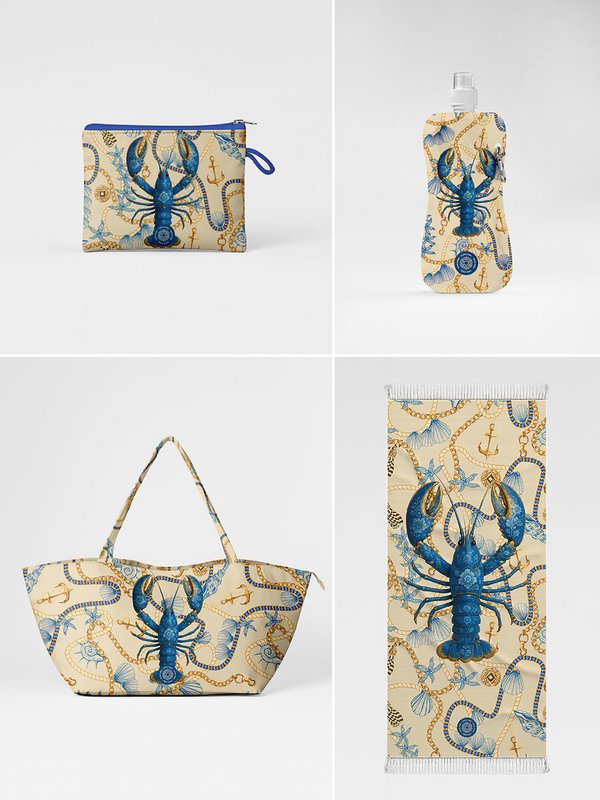 Pouch Blue Lobster