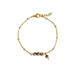 Rhodochrosit armbånd - guld