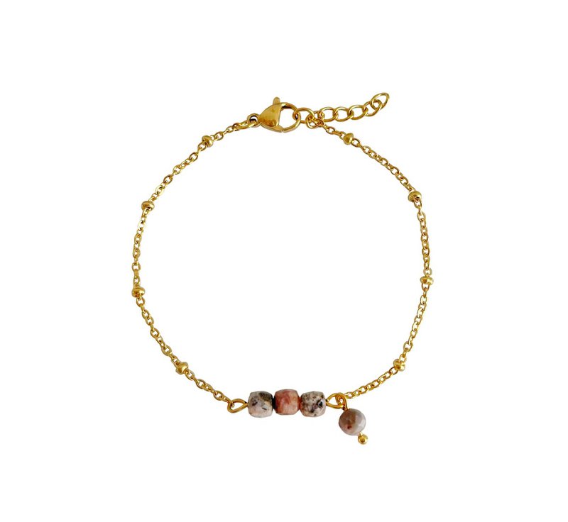 Rhodochrosit armbånd - guld
