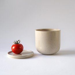 Bowl with lid MoxBowl Hollyhock - sand & speckels - 500ml