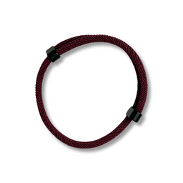Burgundy rope bracelet with a simple, elegant design. Made of durable, braided material for a comfortable, adjustable fit.