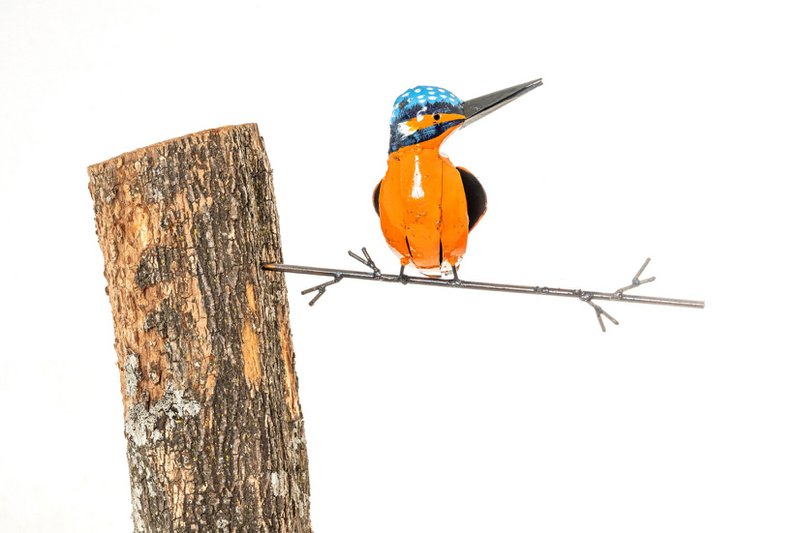 ZIMBA-ARTS METALEN MEDIUM IJSVOGEL OM OP BOOM TE PLAKKEN