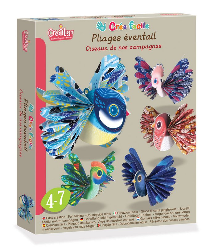 Einfach erstellte Faltfächer "Vögel unserer Landschaft"