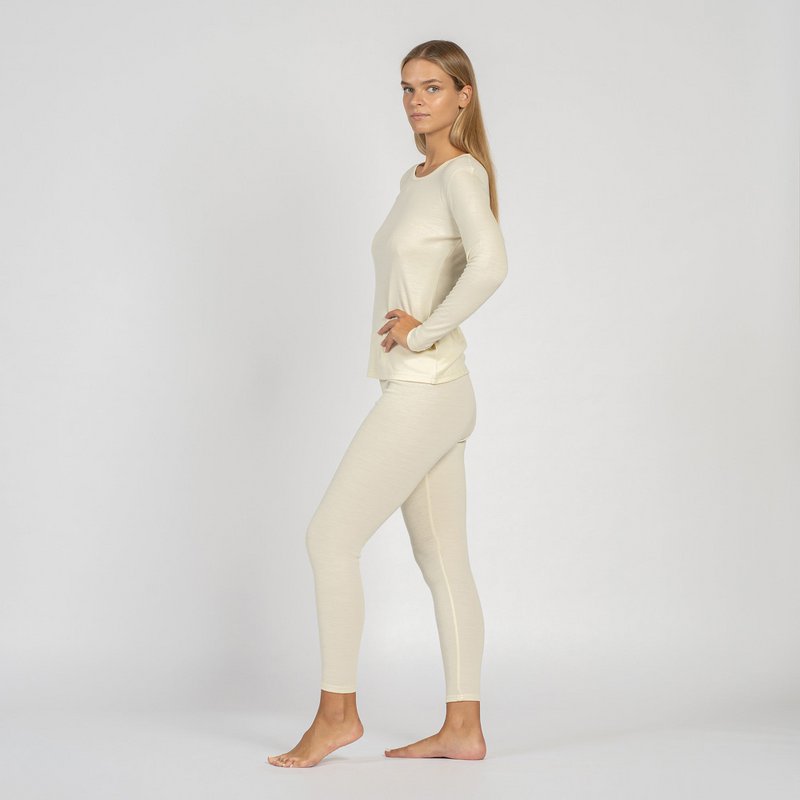 Completo da donna a maniche lunghe e leggings 250 Merino Natural
