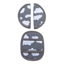Maxi Cosi Belt Protectors - Gray with White Clouds