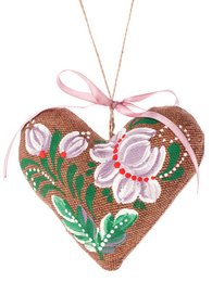 Hand made cocoa scented "Heart with lilac flowers"