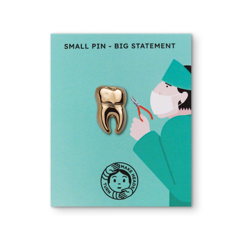 Golden Metal Pin "Tooth"