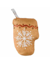 Gant avec des flocons de neige dorés