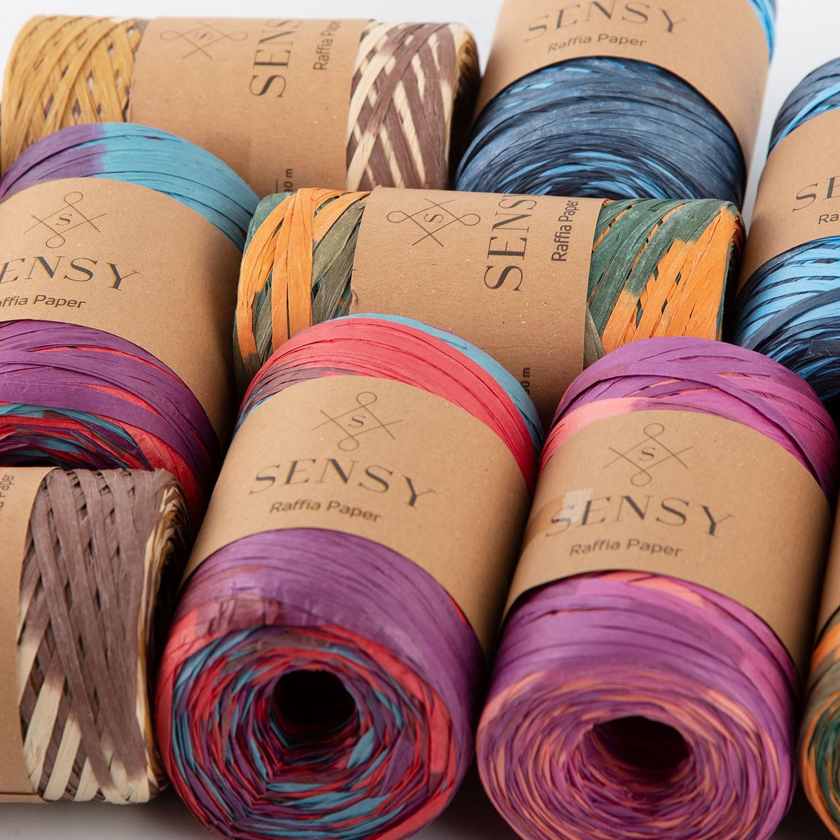 Sensy Premium 317 iarde %100 Carta di rafia multicolore
