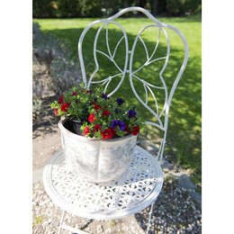 Blumepot Ø 17x16 cm grau Beige Keramik Blumenpot im Inneren